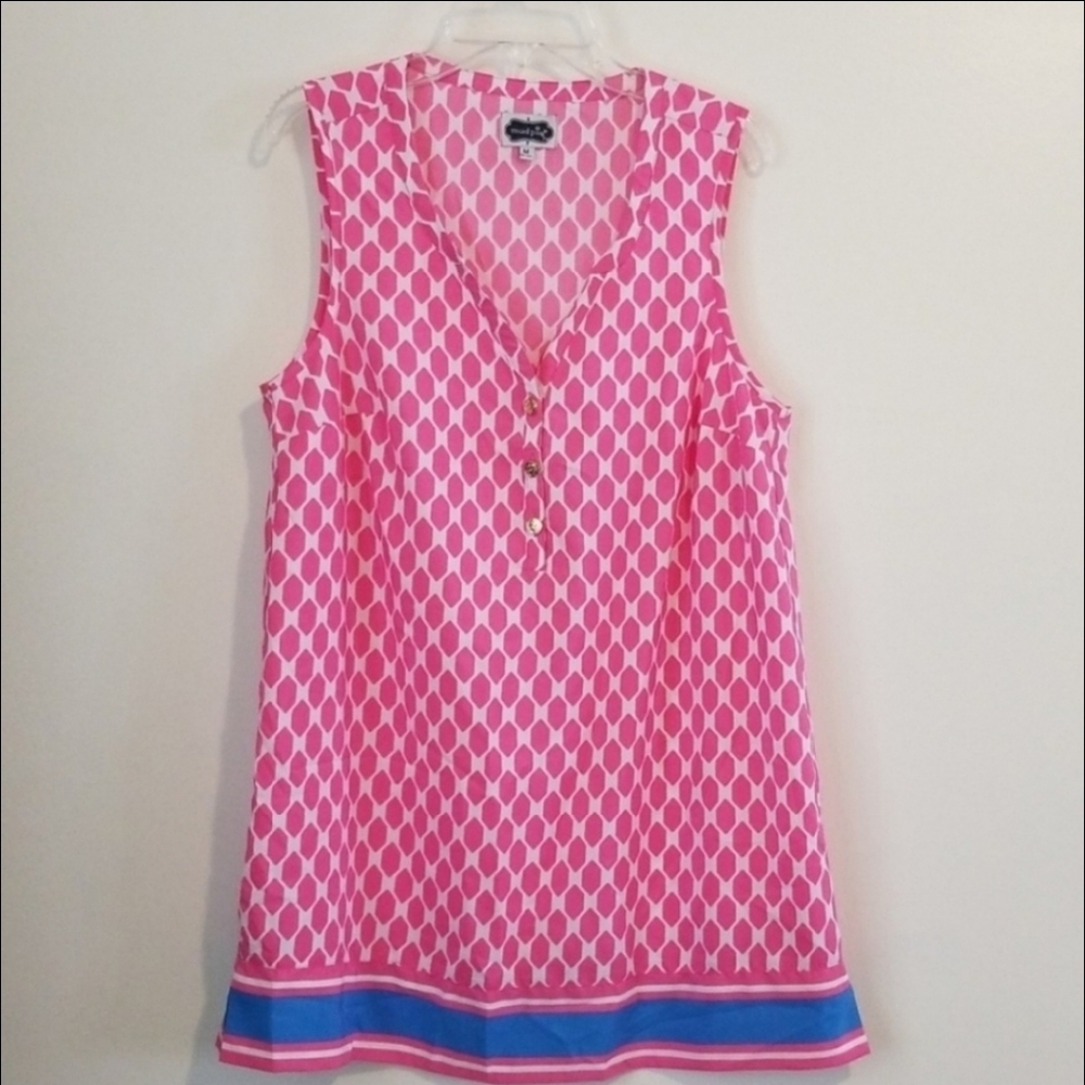 ❎light weight tank top pink and white medium